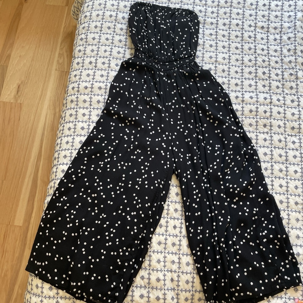 Urban Outfitters Polka dotted strapless jumpsuit
